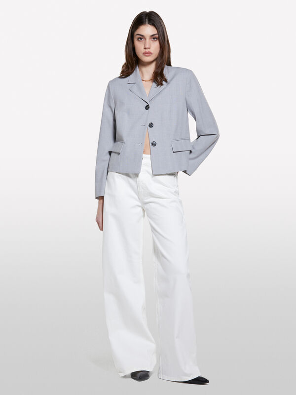 Jeans Style 72 wide fit bianchi - jeans palazzo da donna | Sisley