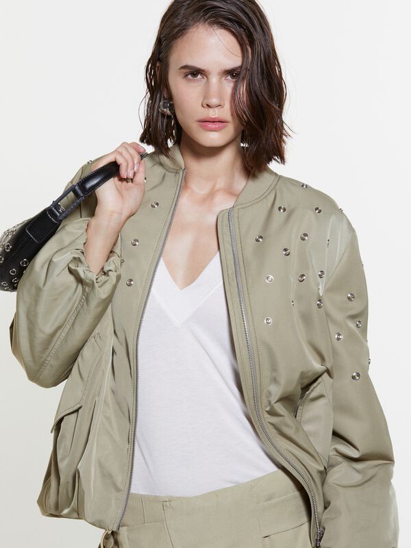 Bomber over fit con borchie - giacche e giubbotti da donna | Sisley
