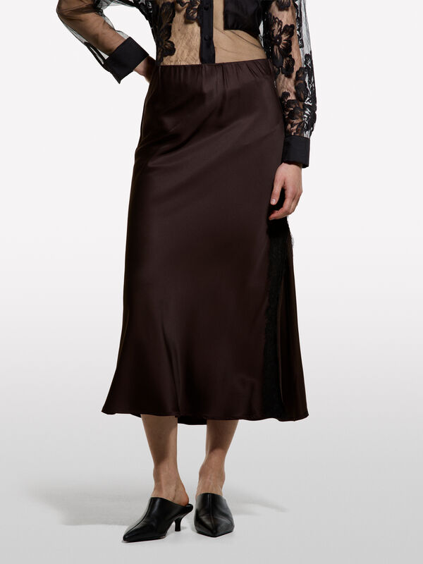 Gonna longuette marrone - gonne midi, longuette donna | Sisley