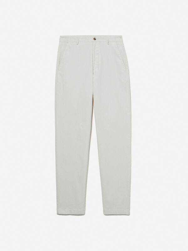Chino beige in velluto a costine - pantaloni slim da uomo | Sisley