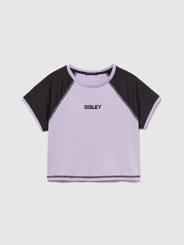 T-shirt sporty con logo - t-shirt manica corta da bambina | Sisley Young
