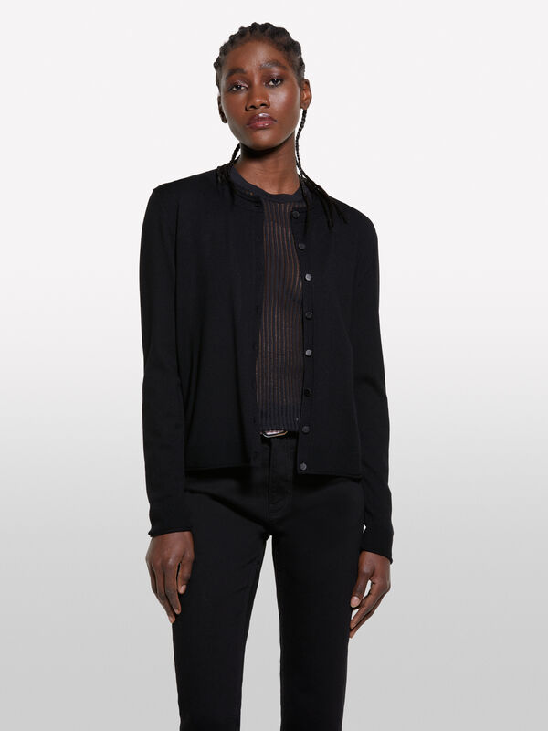 Cardigan regular fit nero - cardigan da donna | Sisley