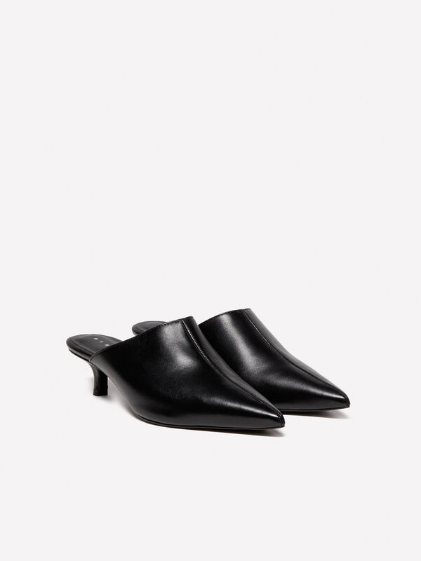 Sabot neri in 100% pelle - scarpe con tacco donna | Sisley