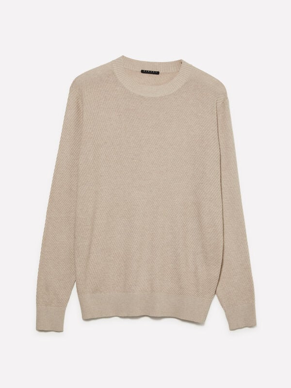 Maglia beige girocollo Maglia beige girocollo - maglie girocollo da uomo | Sisley