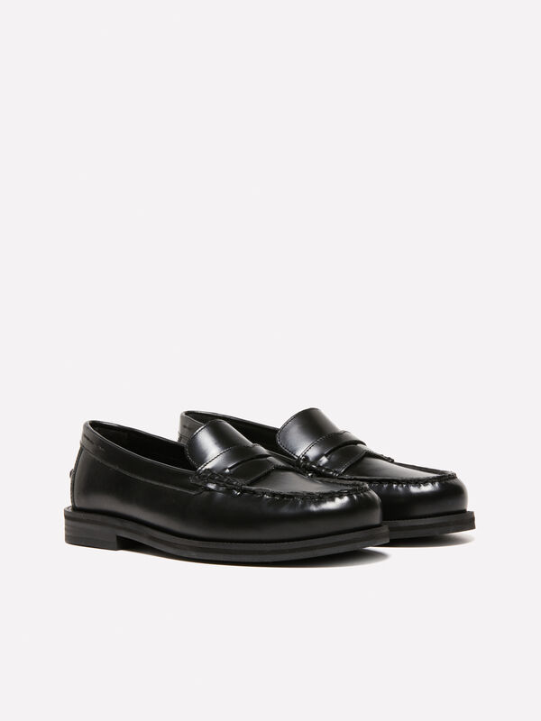 Mocassini neri in pelle - scarpe basse donna | Sisley