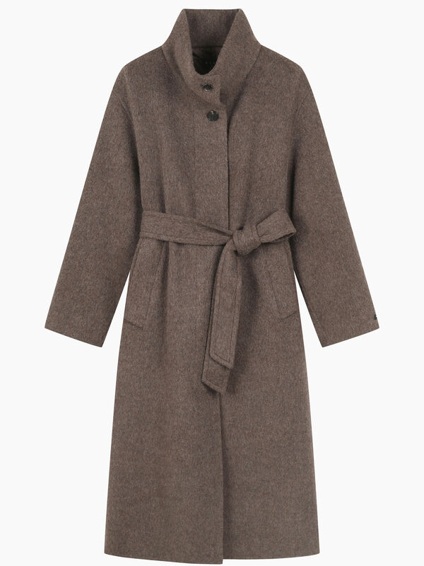 Cappotto 100% lana con cintura - Trench | Sisley K