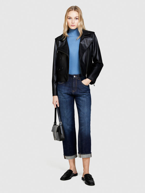 Jeans Manhattan regular fit con risvolto - jeans regular da donna | Sisley