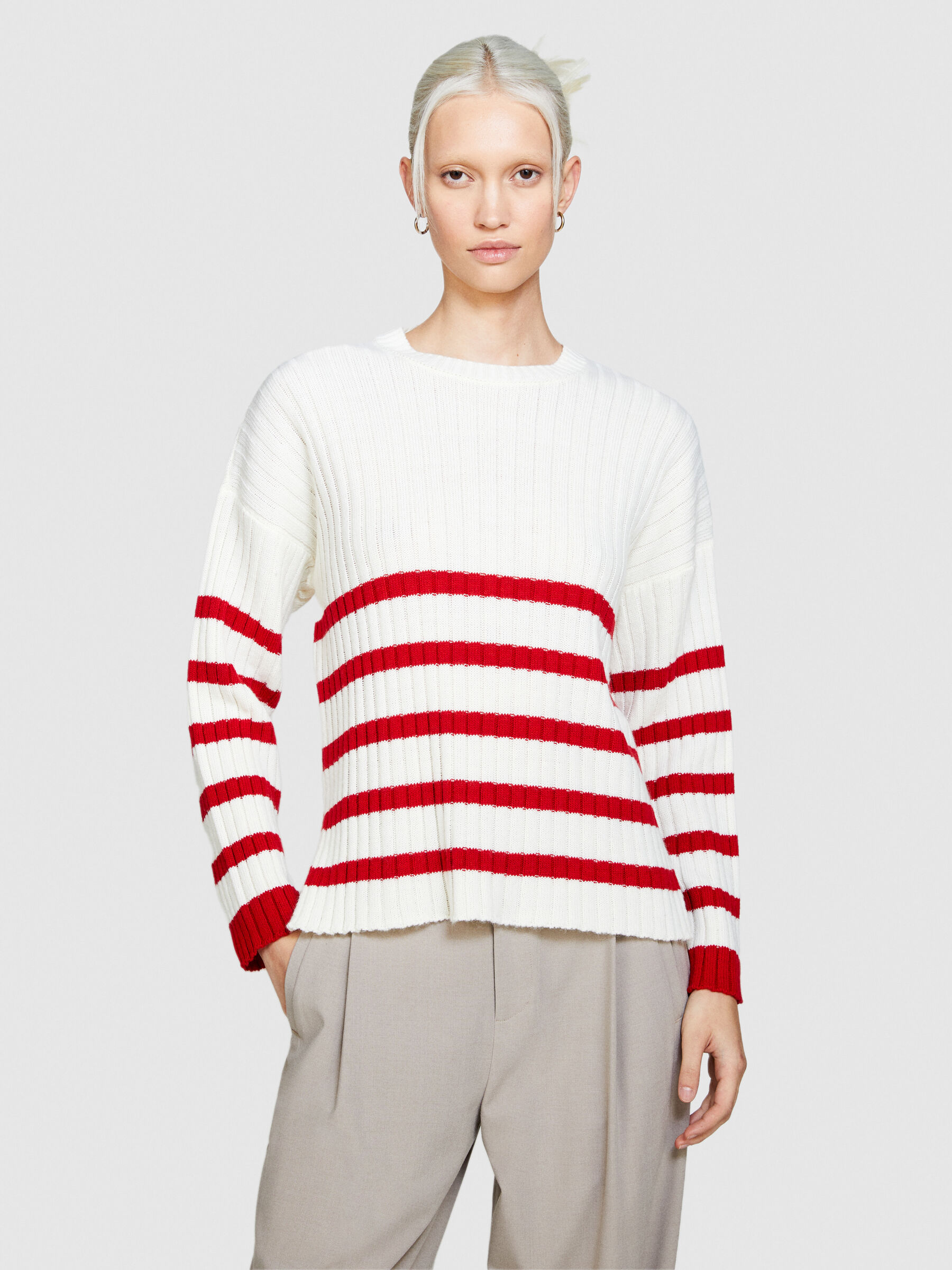 Maglia a righe Bianco Donna Sisley