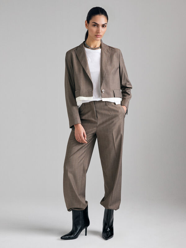 Blazer cropped a righe - blazer da donna | Sisley