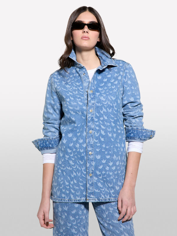 Camicia di jeans stampata - camicie da donna | Sisley
