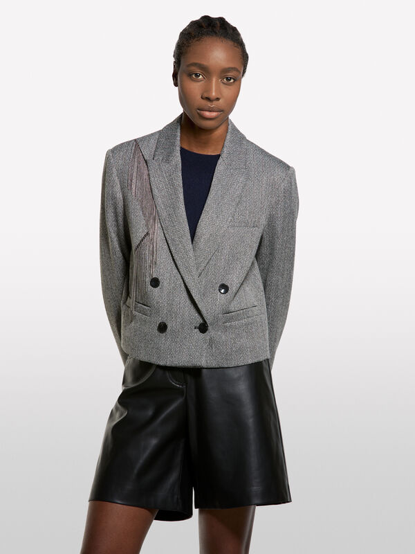 Blazer cropped con frange - blazer da donna | Sisley