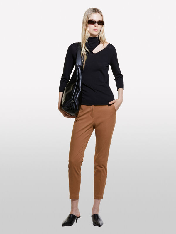Chino slim fit cammello - pantaloni slim-fit da donna | Sisley