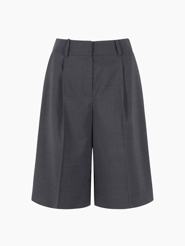 Bermuda grigio melange con pinces - sisley k pantaloncini | Sisley K