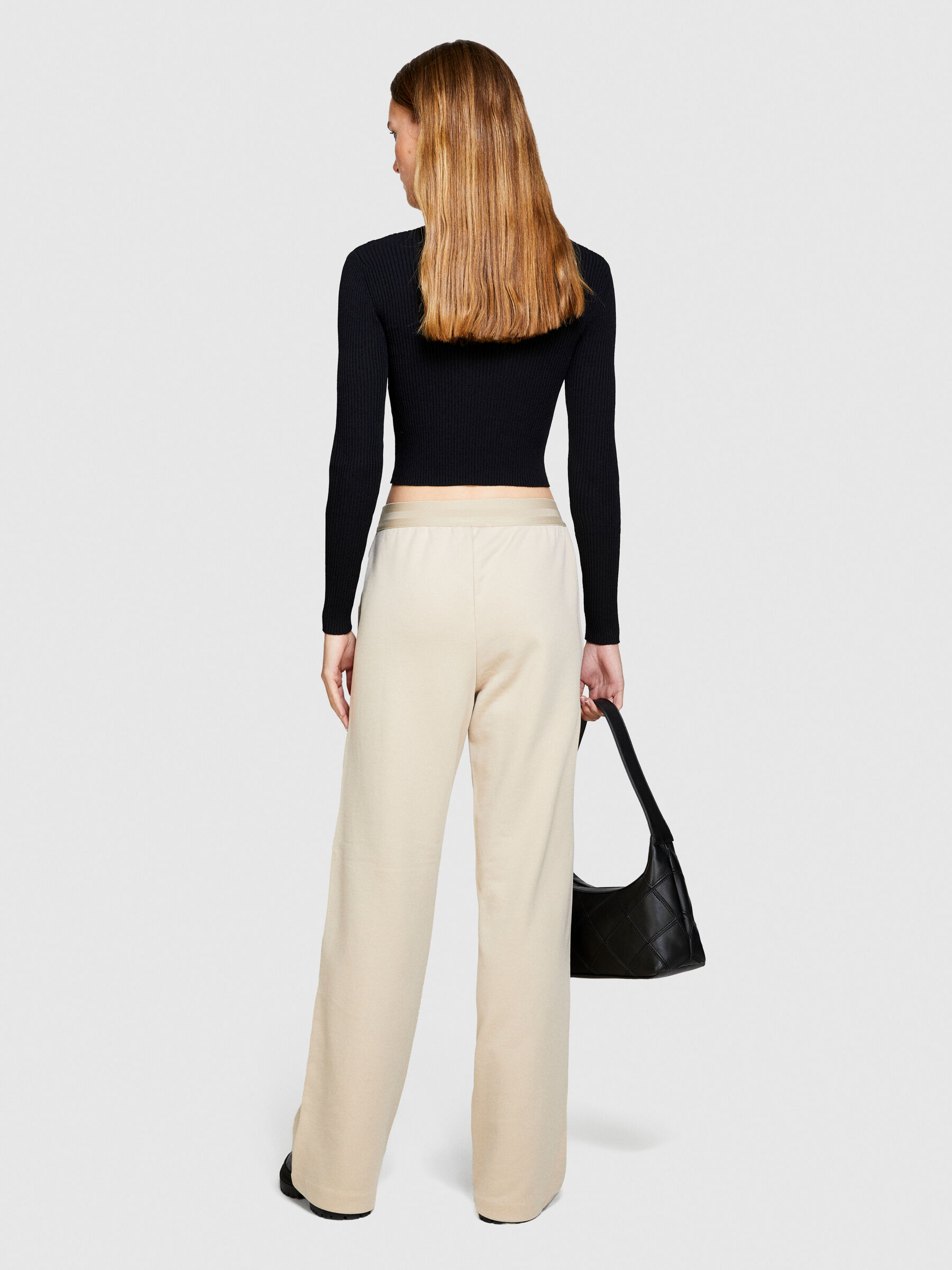 Pantaloni palazzo in felpa Beige Donna Sisley