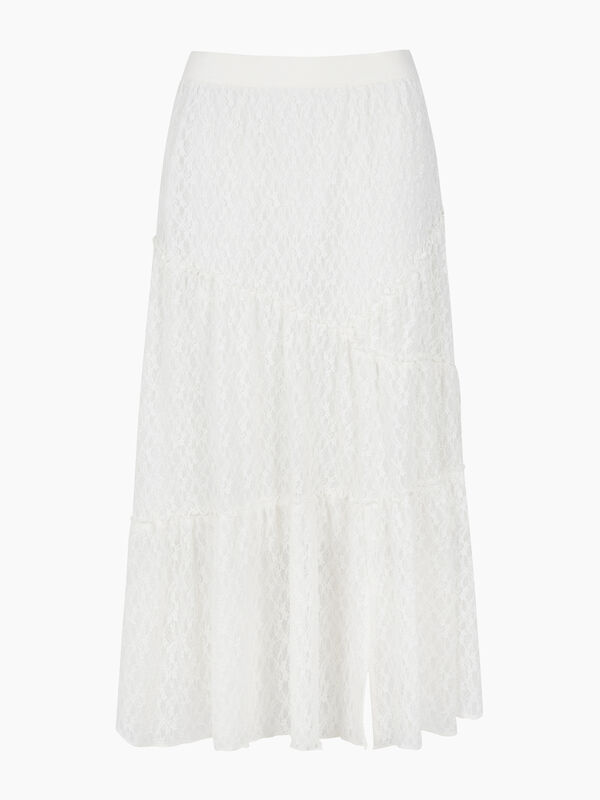 Gonna crema in pizzo - sisley k gonne longuette | Sisley K
