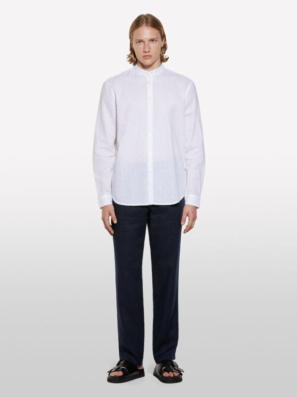 Camicia alla coreana bianca Camicia alla coreana bianca - camicie regular da uomo | Sisley