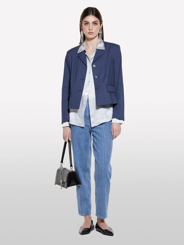 Giacca corta blu scuro Giacca corta blu scuro - blazer da donna | Sisley