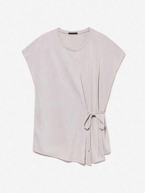 T-shirt grigia con laccetti T-shirt grigia con laccetti - t-shirt a manica corta da donna | Sisley