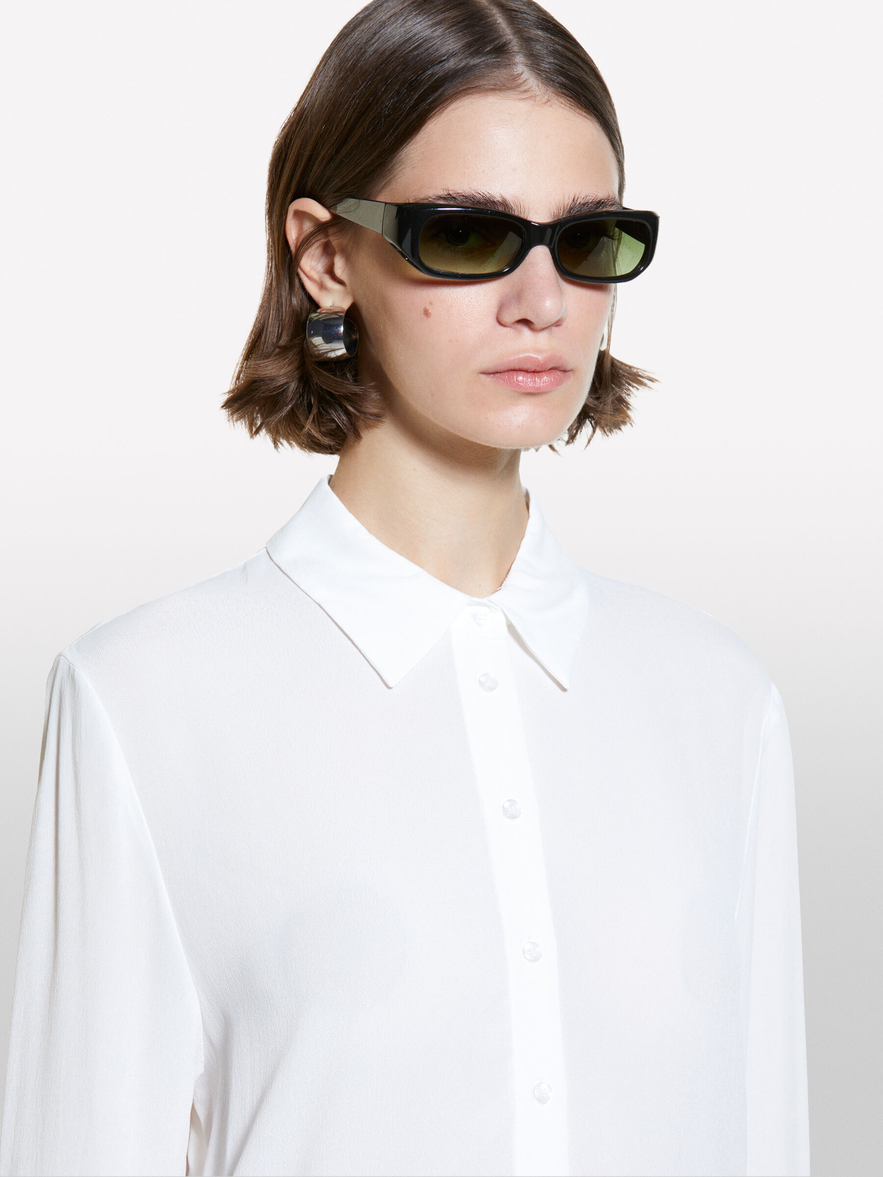 Camicia bianca 100 viscosa over fit Bianco Sisley