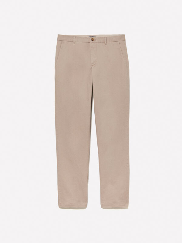 Chino slim fit tortora - pantaloni slim da uomo | Sisley