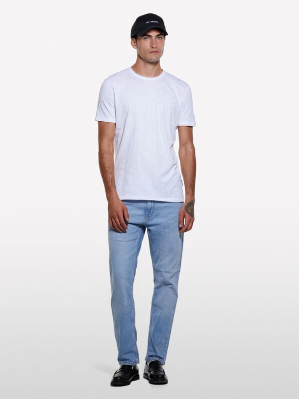 T-shirt a maniche corte slim fit bianca T-shirt a maniche corte slim fit bianca - t-shirt a manica corta da uomo | Sisley