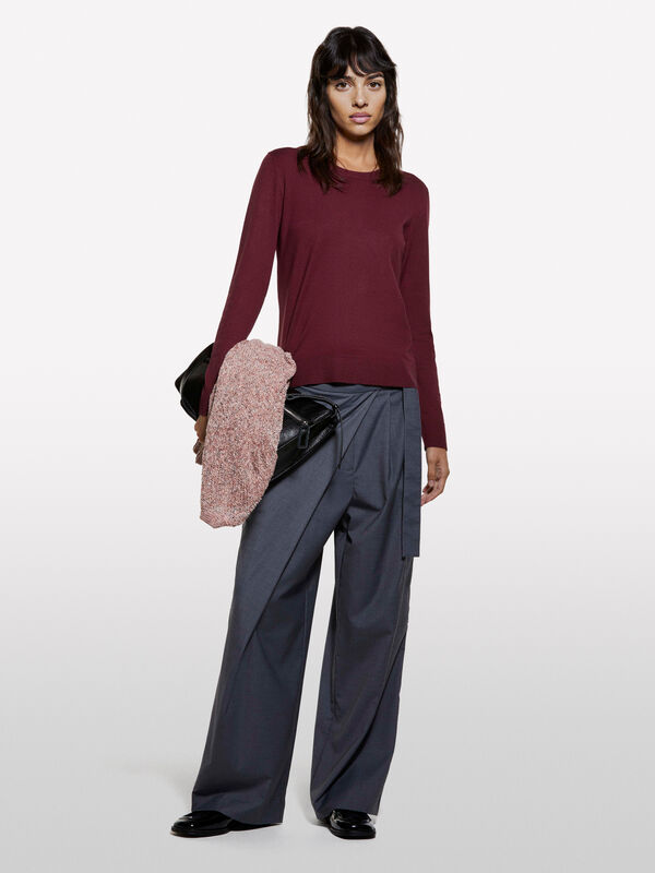Maglia girocollo bordeaux - maglie girocollo da donna | Sisley