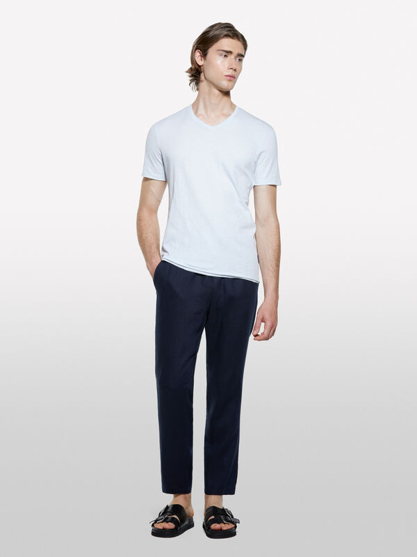 T-shirt slim fit azzurro chiaro - t-shirt a manica corta da uomo | Sisley