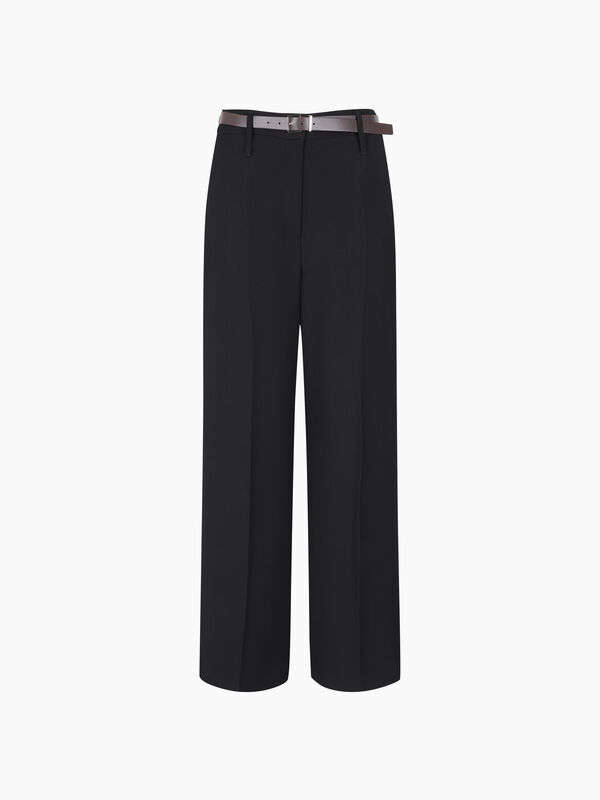 Pantaloni neri a vita bassa con cinturina - sisley k pantaloni regular | Sisley K