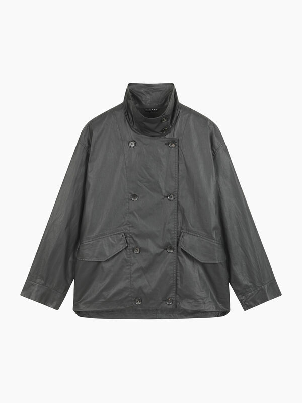 Giacca nera in tessuto spalmato - sisley k giacche e giubbotti | Sisley K