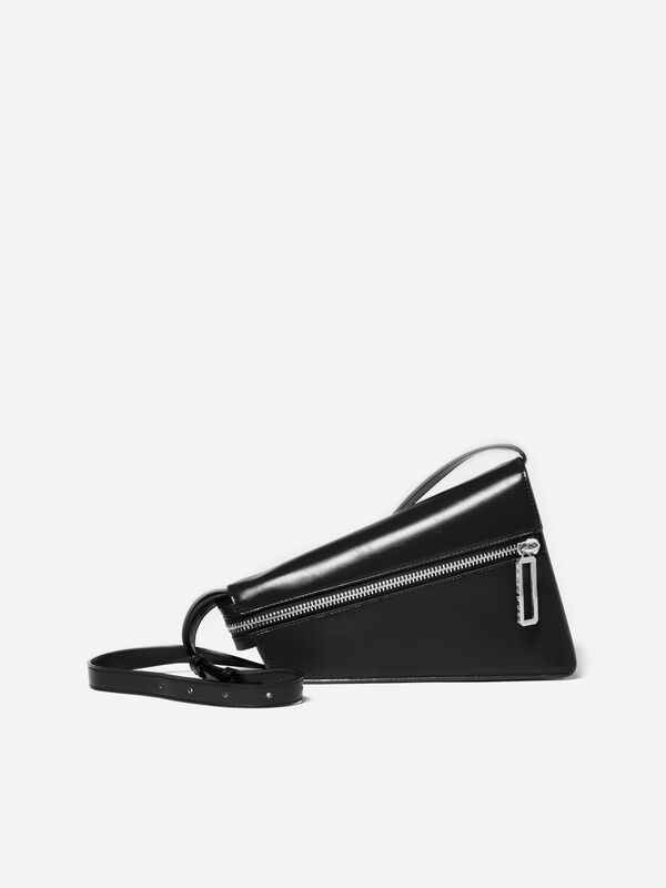 Borsa asimmetrica nera con tracolla - borse a tracolla e a spalla da donna | Sisley