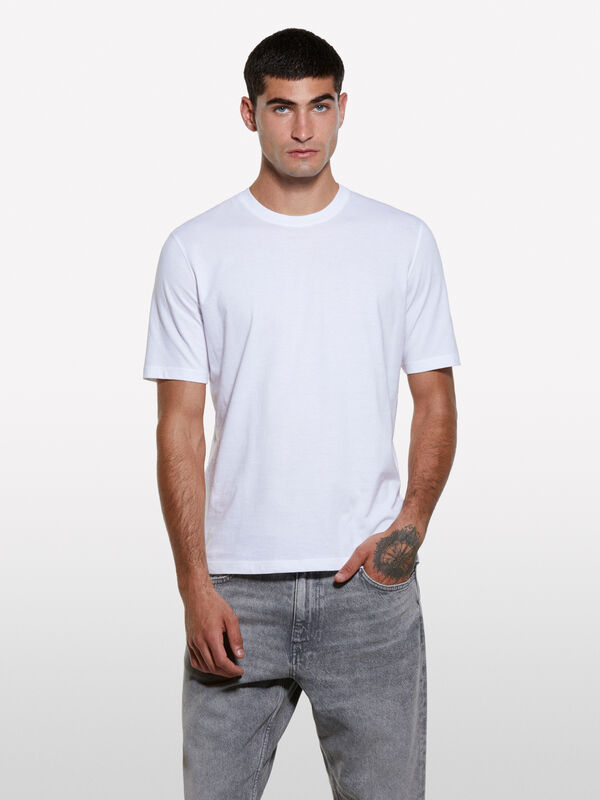 T-shirt a maniche corte regular fit bianca - t-shirt a manica corta da uomo | Sisley