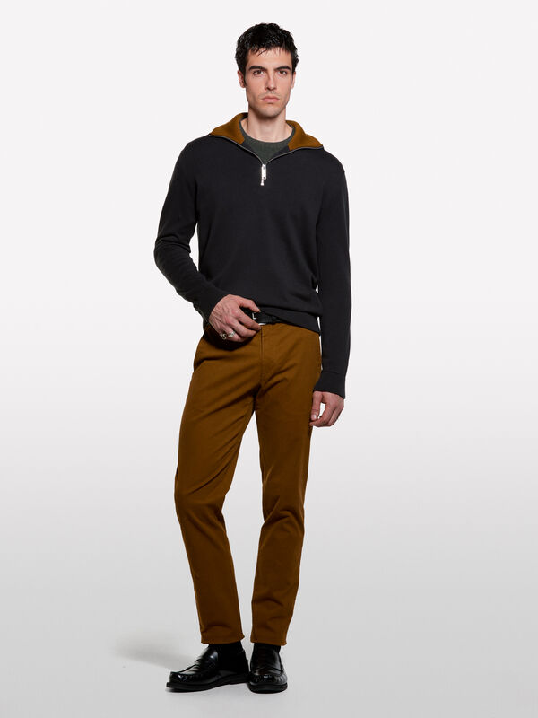 Pantaloni chino marrone scuro - pantaloni chino da uomo | Sisley