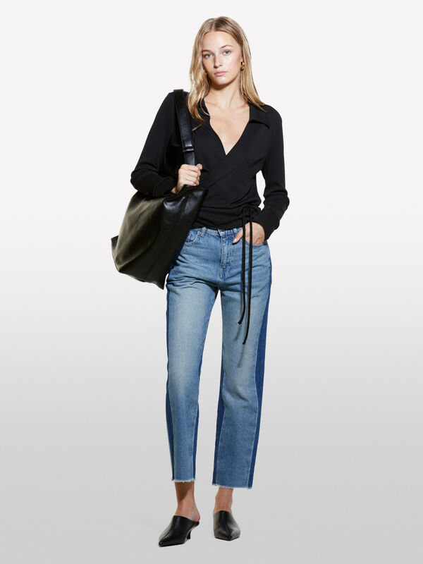 Jeans blu scuro con contrasto - jeans regular da donna | Sisley