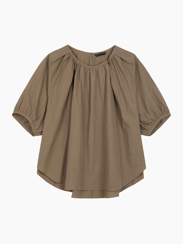 Blusa marrone con maniche a palloncino - sisley k bluse | Sisley K