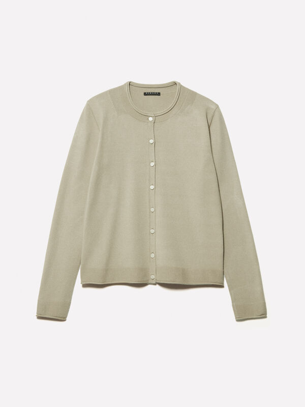 Cardigan regular fit verde militare Cardigan regular fit verde militare - cardigan da donna | Sisley