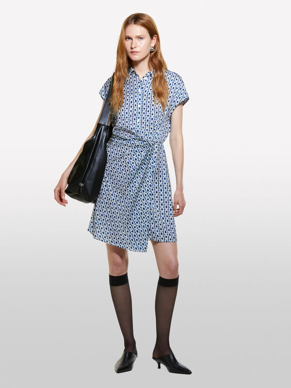 Chemisier blu con arriccio - vestiti corti da donna | Sisley