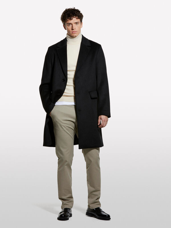 Maglia beige regular fit con collo alto - maglie collo alto da uomo | Sisley