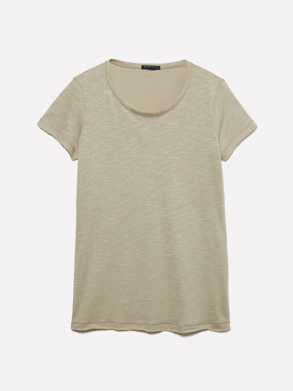 T-shirt girocollo verde militare T-shirt girocollo verde militare - t-shirt a manica corta da donna | Sisley