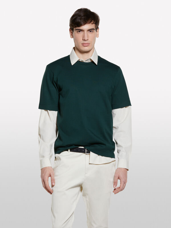 T-shirt regular fit verde scuro - t-shirt a manica corta da uomo | Sisley