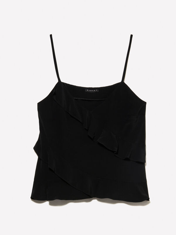 Top lingerie nero con rouches Top lingerie nero con rouches - top da donna | Sisley