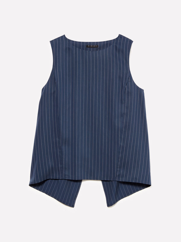 Top gessato con schiena scoperta - top da donna | Sisley