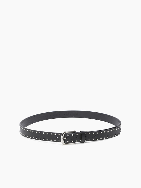 Cintura nera in pelle con borchiette - sisley k cinture | Sisley K