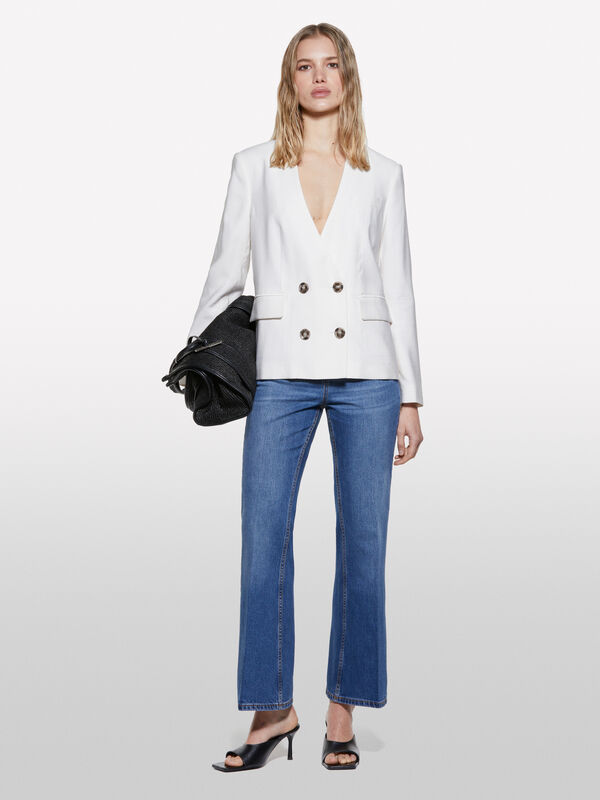 Blazer bianco panna boy fit - blazer da donna | Sisley
