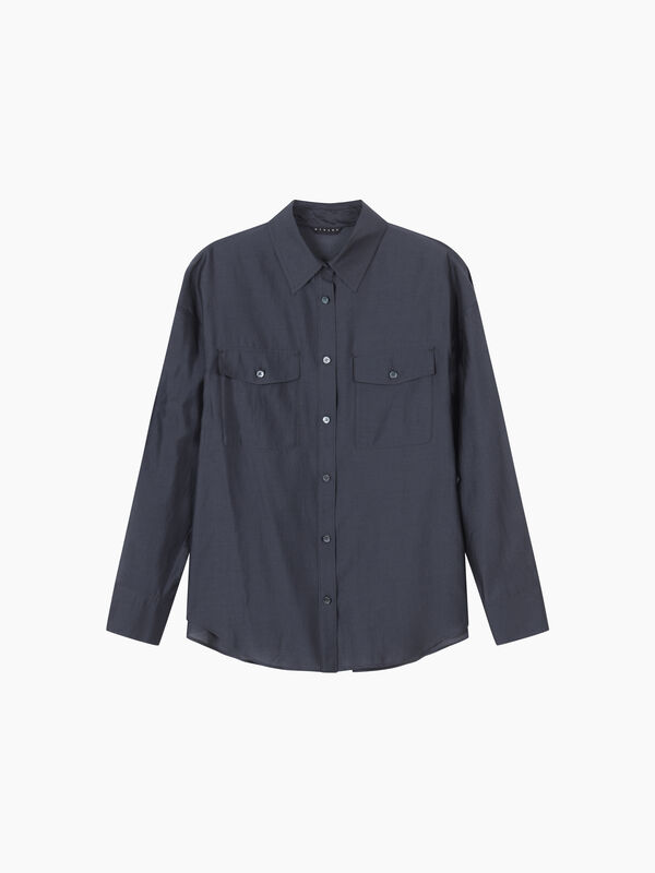 Camicia grigio scuro con tasche - sisley k camicie | Sisley K