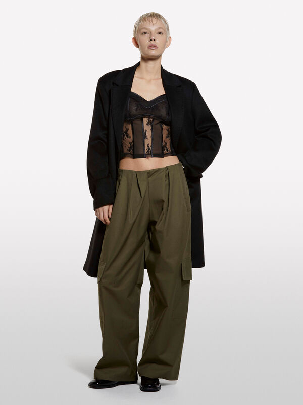 Top in tulle e pizzo nero - top da donna | Sisley