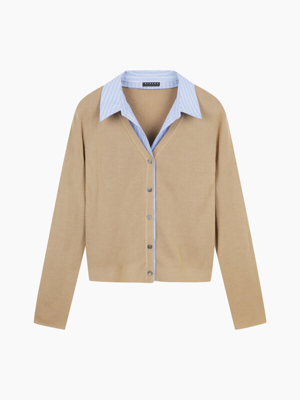 Cardigan con inserto camicia - sisley k cardigan | Sisley K