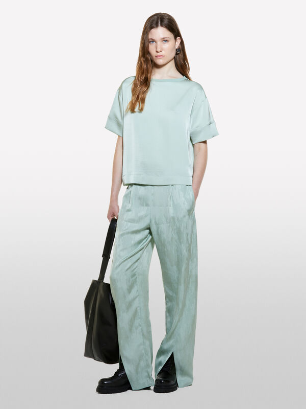 Blusa verde chiaro a maniche corte - bluse da donna | Sisley