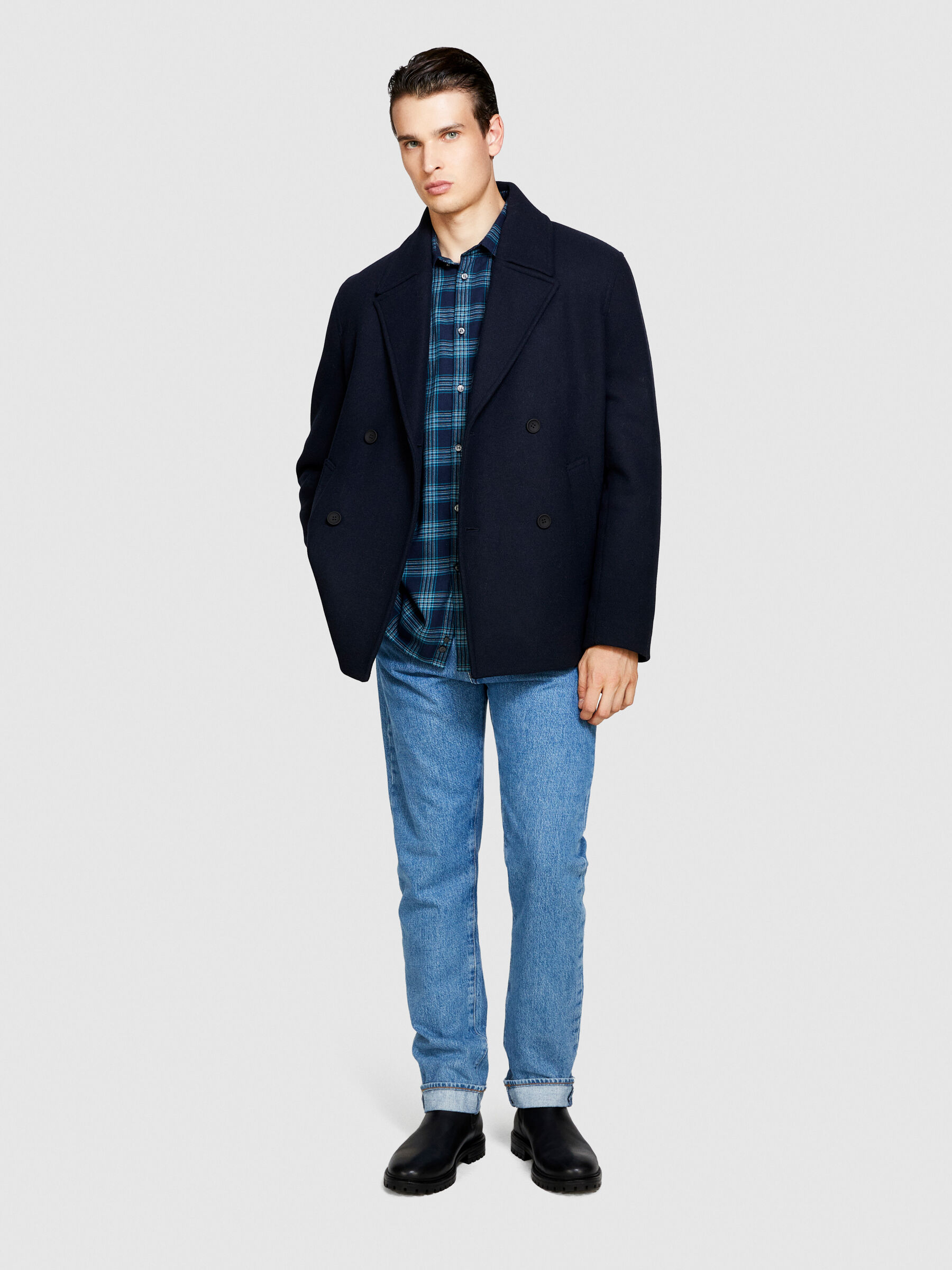 Camicia a quadri Blu Uomo Sisley