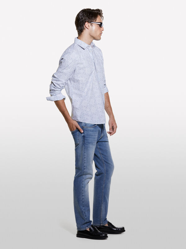 Camicia multicolore stampata 100% cotone bio - camicie slim fit da uomo | Sisley