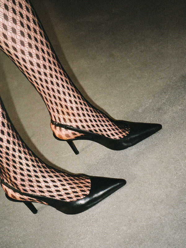 Slingback nere in pelle - scarpe con tacco donna | Sisley